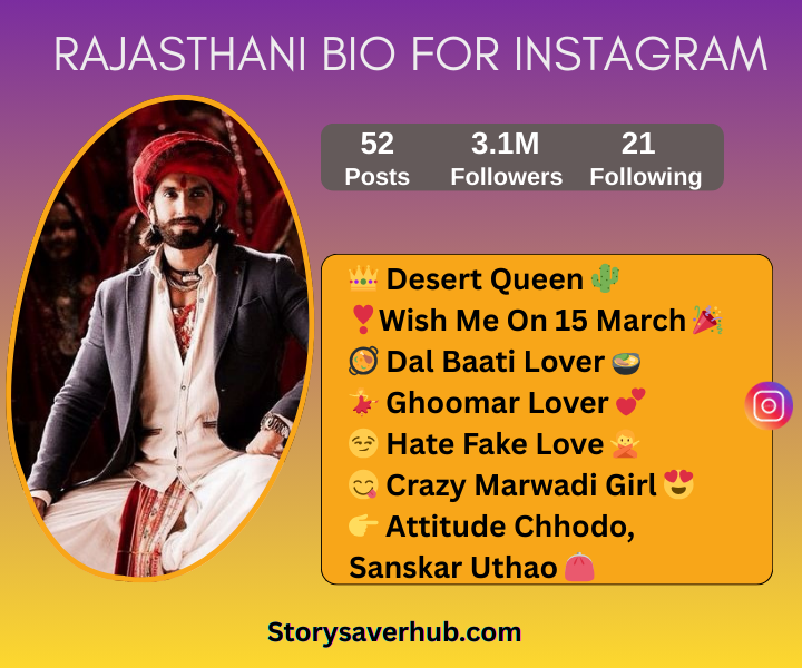 Best Rajasthani Bio for Instagram