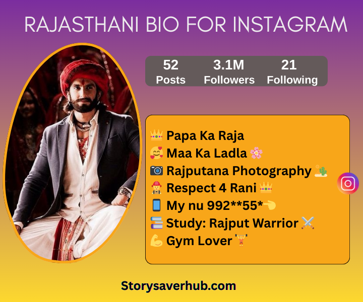 Attitude Rajasthani Bio for Instagram