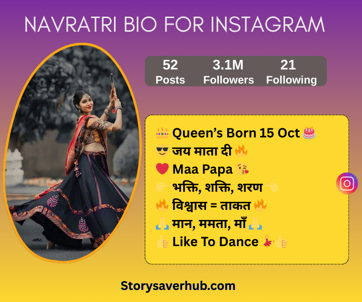 Top 10 Navratri Bio Instagram