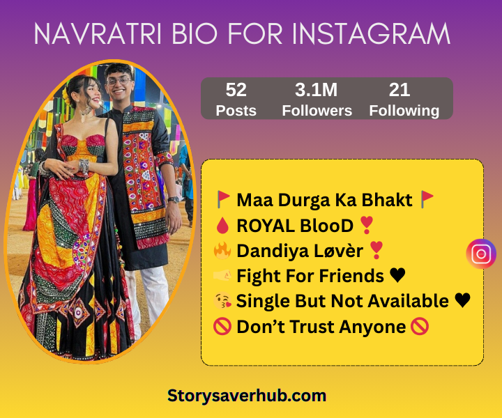 Stylish Navratri Bio for Instagram