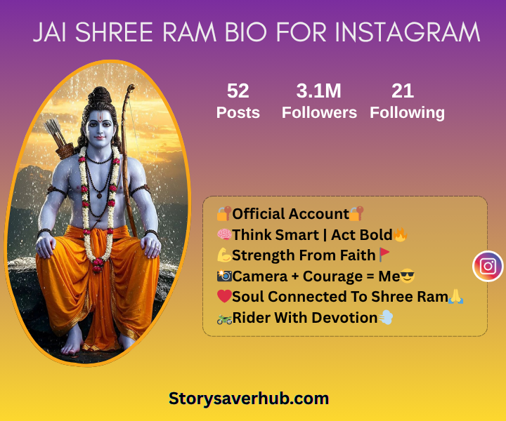 Jai Shree Ram Bio for Instagram