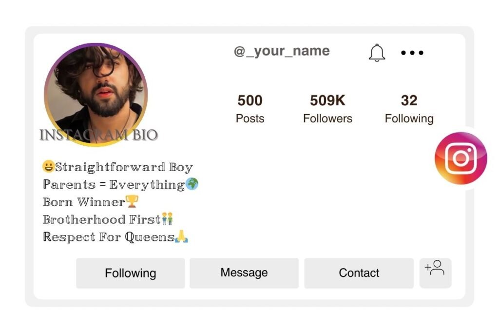 Instagram Bio for Boys with Stylish Font