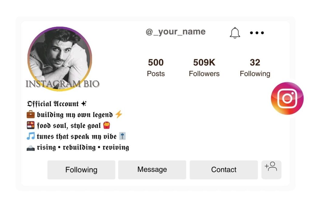 Instagram VIP Bio Stylish Font for Boys