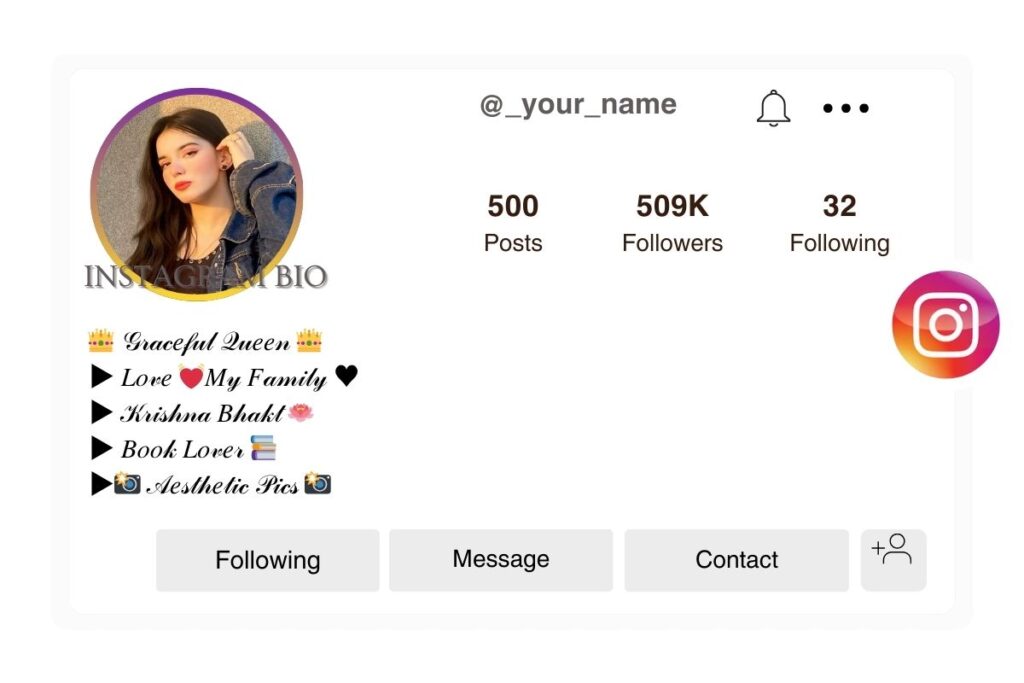 Instagram Bio Stylish Font for Simple Girls