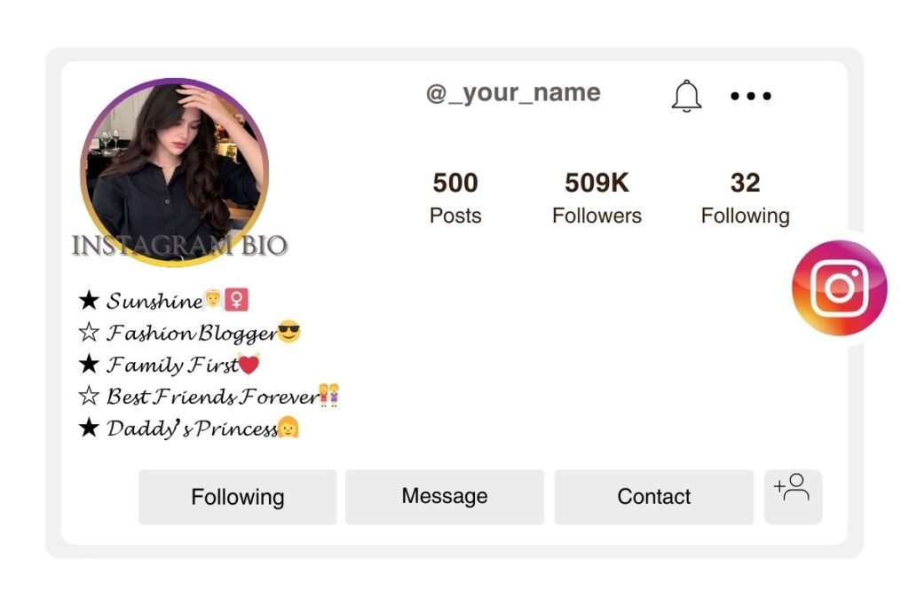 Instagram Bio for Girls with Stylish font