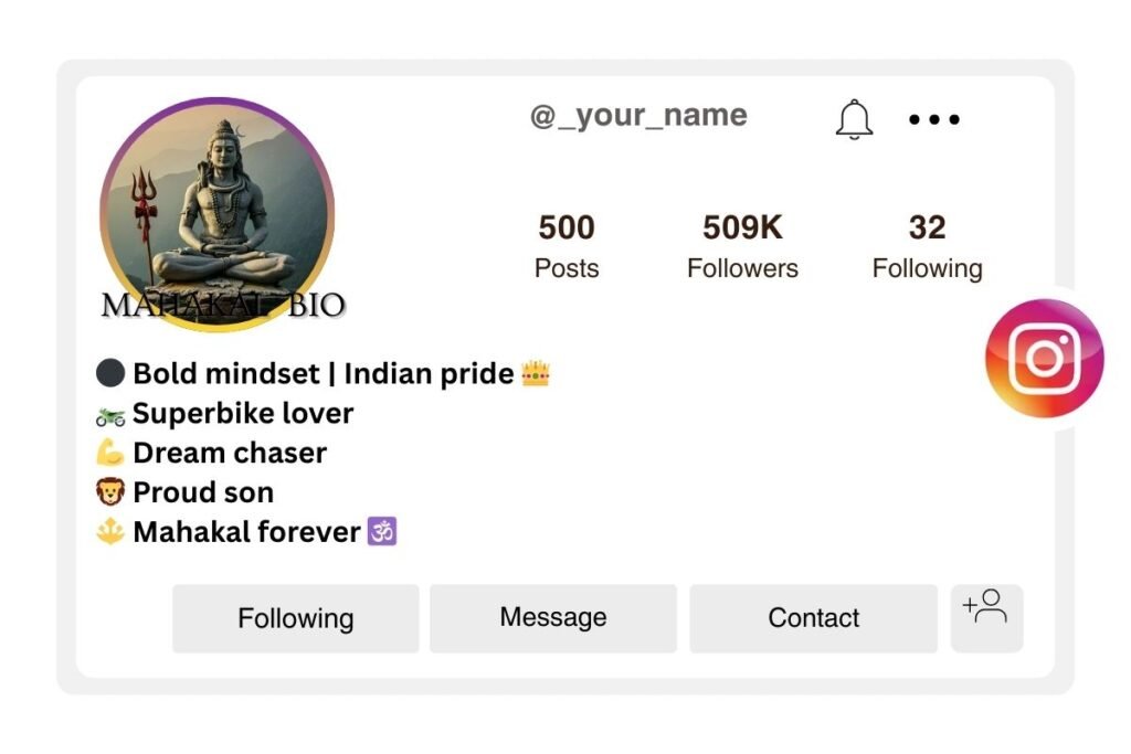 Mahakal bio for Instagram for boys