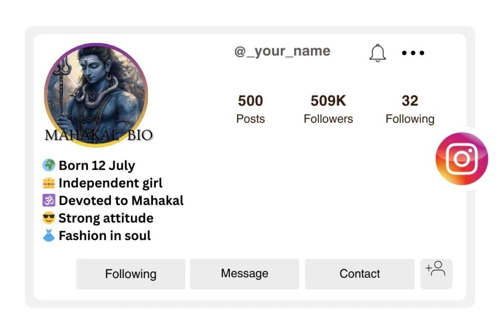 Mahakal bio for Instagram for girls